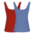 thumbnail image 4 of Plebaso 2 Pack Ribbed Tank Tops for Women Spaghetti Strap Slim Tops Scoop Neck Sleeveless Summer Tops, 4 of 4