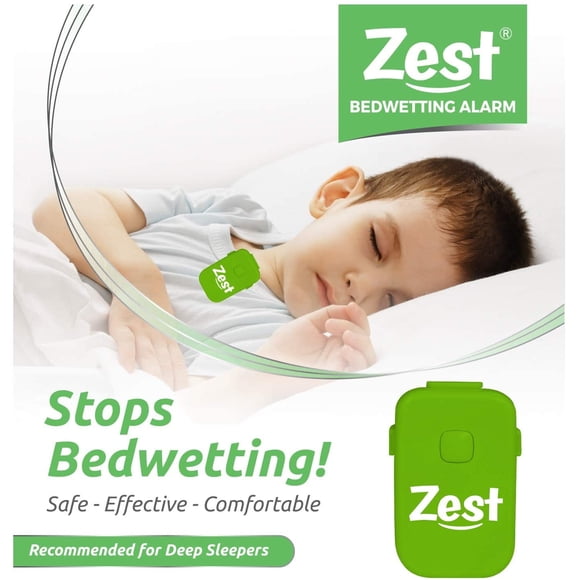 Zest Alarme contre l'Énurésie (Alarme d'Énurésie) avec 8 Tonalités et Forte Vibration pour Arrêter l'Énurésie chez les Garçons, les Filles et les Dormeurs Profonds