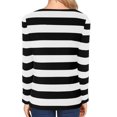 thumbnail image 2 of Blouses pour Femmes Chemise Décontractée à Rayures Imprimées pour Femmes T-Shirt à Manches Longues à Col Rond T-Shirts pour Femmes, 2 of 5