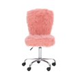 thumbnail image 3 of Linon Cami Faux Fur Upholstered Armless Office Chair in Blush Pink, 3 of 14