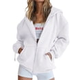 thumbnail image 2 of RKSTN Womens Zip Up Y2K Hoodies Long Sleeve Fall Oversized Casual Solid Color Sweatshirts Jacket with Pockets, 2 of 7