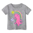thumbnail image 1 of 6x T-Shirt Lépreux Filles Garçon et Fille Mode Décontractée Imprimé Col Rond Manches Courtes T-Shirt Haut, 1 of 3