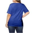 thumbnail image 5 of Birdeem Womens Plus Size Solid Color Tops Short Sleeve Round Neck Temperament and Leisure Shirt Tops, 5 of 5