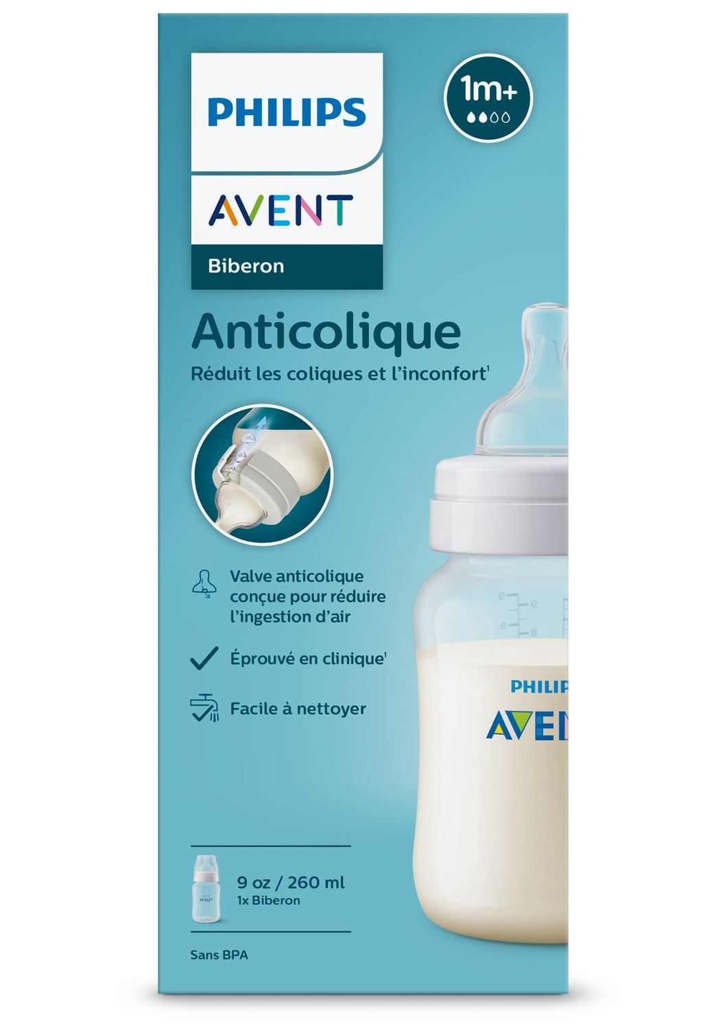 Philips Avent Anti-colic Baby Bottle, 9oz Bottle, SCY103/01