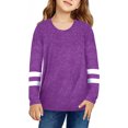 thumbnail image 5 of PMVFHDE T-Shirts Graphiques Enfants Filles Tunique Décontractée Col Rond Manches Longues Chandail Chandail en Molleton Blouse Ample Décontractée T-Shirt Violet, 8-9 Ans, 5 of 5