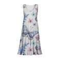 thumbnail image 4 of SMihono Robes d'Été Bohémiennes pour Femmes Grande Taille Mode Décontractée Sexy Col Carré Imprimé Robes d'Été Sans Manches Robe Pull, 4 of 5