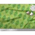 thumbnail image 2 of Soimoi Green Velvet Fabric Triangle Art Geometric Print Sewing Fabric Yard 58 Inch Wide, 2 of 5