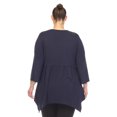 thumbnail image 3 of White Mark Tunique à Manches 3/4 pour Femmes, Taille Empire, Col en V, 3 of 6