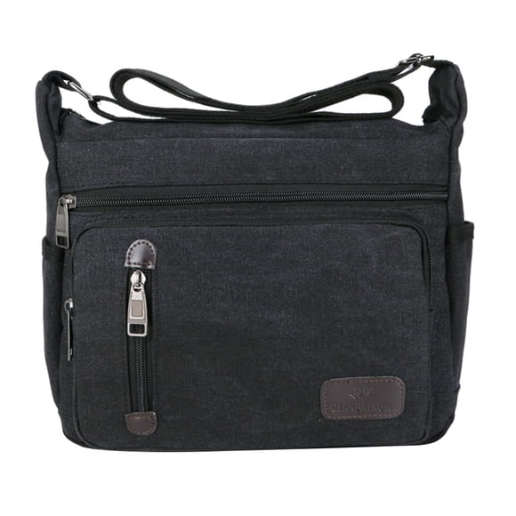 Black Mens Canvas Shoulder Messenger Bag Crossbody Satchel Travel Man's Bags