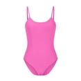 thumbnail image 3 of Penkiiy Women's Rompers Women's Threaded Low Neck Sleeveless Tank Top Skinny Bodysuit Pink M Rompers, 3 of 5