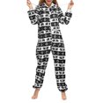 thumbnail image 1 of Wangsaura Female Deer/ Snowflake Print Long Sleeve Hooded Jumpsuit with Zipper, 1 of 9