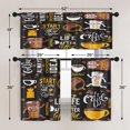 thumbnail image 4 of Yellow Kitchen Curtains Coffee Window Curtains and Valances Set 36 Inch, Brown Black Cute Short Tier Curtain for Kitchen, White Cartoon Cute Doodle Small Kitchen Decor, 4 of 5
