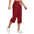 thumbnail image 1 of Timegard Women's High Waist Straight Leg Capri Pants with Pockets, Small, 1 of 5