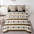 thumbnail image 1 of 7 Piece Rustic Lodge Cabin Comforter Set Queen Western Boho Bedding Sets With Sheets Bohemian Striped Aztec Bed In A Bag For Adults Men Retro Brown Country Bed Set Farmhouse Decor, 1 of 5