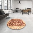 thumbnail image 3 of Ahgly Company Indoor Square Abstract Brown Gold Oriental Area Rugs, 7' Square, 3 of 6