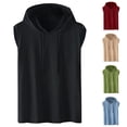 thumbnail image 1 of Clearance Horkkom Hooded Tank Top Men Summer Solid Color Drawstring Sleeveless Shirts Outdoor Gym Workout Muscle Shirts, 1 of 6