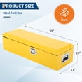 thumbnail image 3 of QinaQin Steel Truck Bed Toolbox, Diamond Plate Metal Storage Box with Lock and Side Handle for Pickup, Trailer and RV, 3 of 9