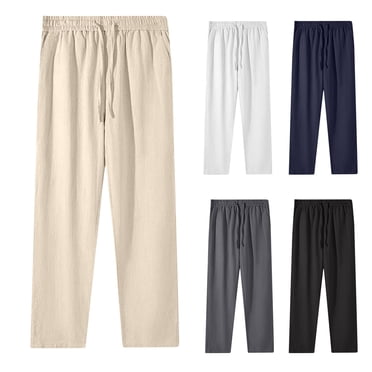 Sentmoon Wide Leg Pants Woman Solid Color High Waist Cute Pants for Women Plus Size Loose Fit Linen Stylish Summer Stretchy Pants for Women Beach Essentials for Work and Office M