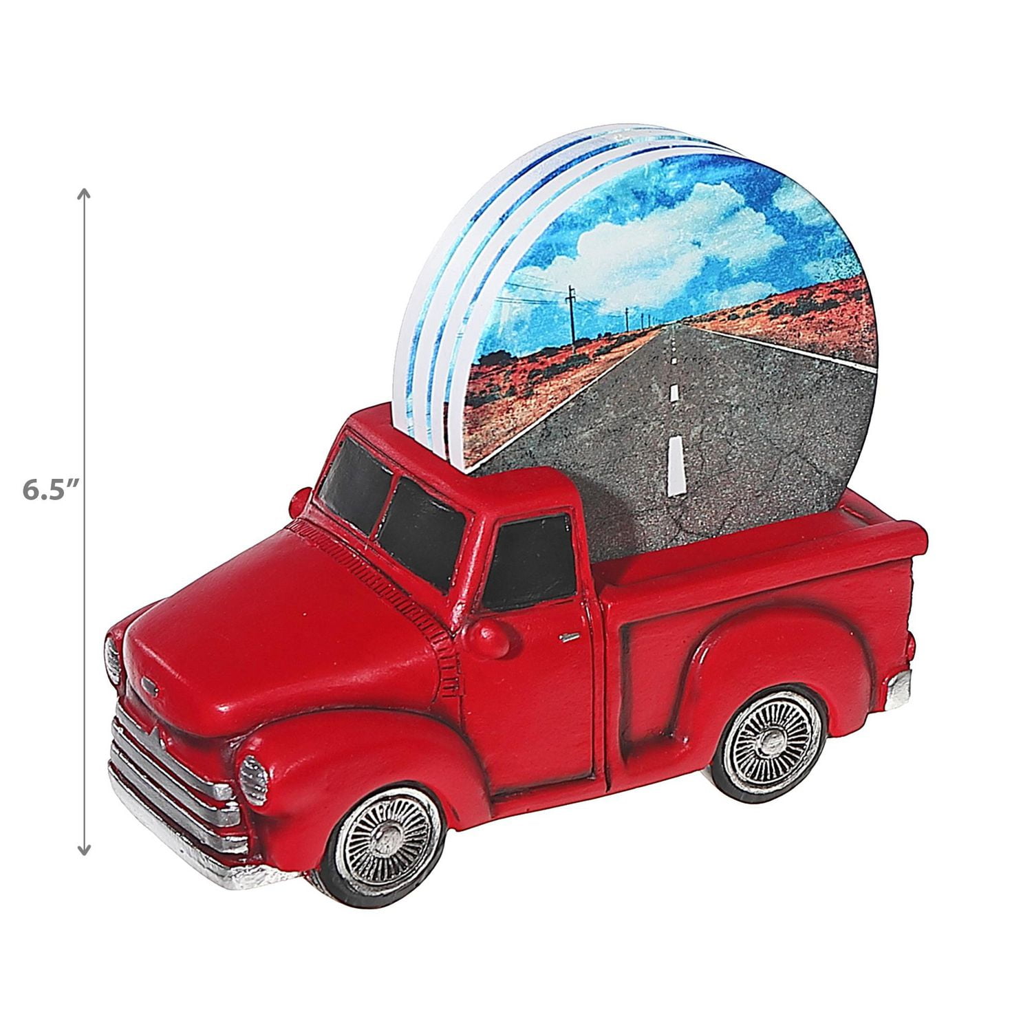 IH Casa Decor Set Of 4 Coasters With Red Truck Holder