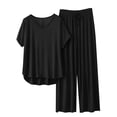 thumbnail image 2 of Weiqiqre Ensembles de Pyjama pour Femmes Pyjamas Rafraîchissants Ensembles Assortis d'Été Manches Courtes Ensemble de Détente Femmes, 2 of 3