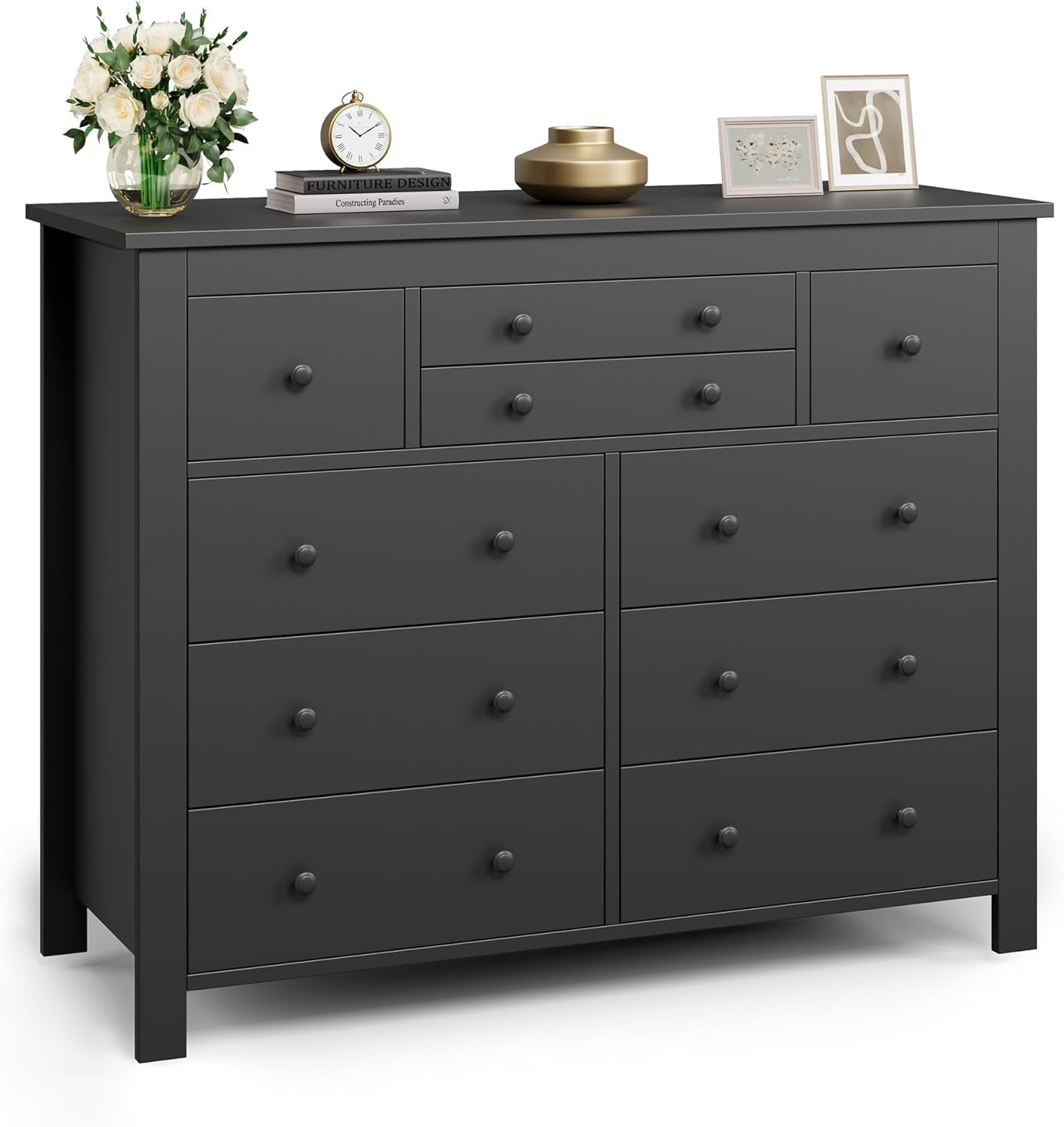 10 Drawers Dresser for Bedroom,Modern Wooden Chest of Drawers with Natural Texture, Sturdy and Stable Storage Organizer for Living Room, Entryway, Home Office