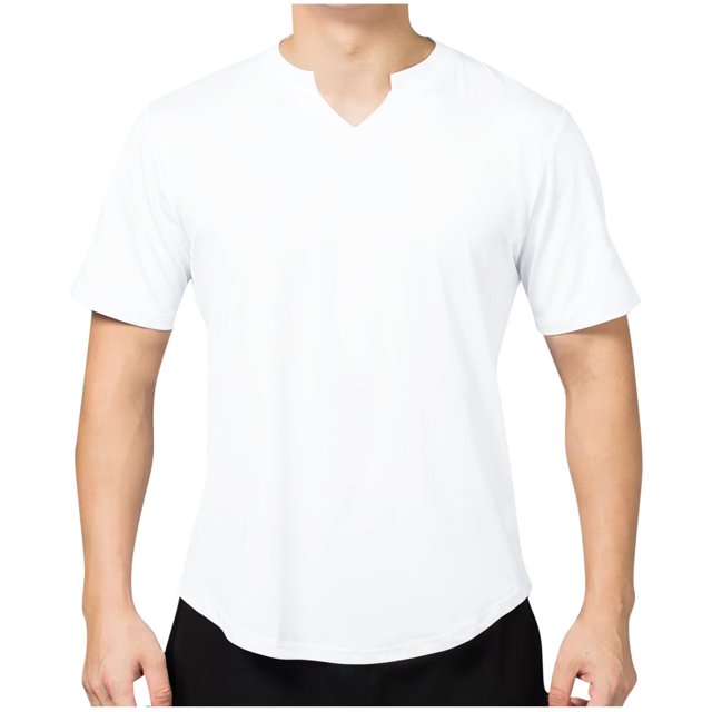 cfhntfmh Mens Gym Shirts Summer Basic Solid Color Short Sleeve V Neck Tees Casual Loose Athletic Workout Tops