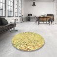 thumbnail image 4 of Ahgly Company Tapis d'Intérieur Lavable en Machine Carré Transitionnel Jaune Soleil, 3 Pieds Carré, 4 of 7