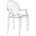 thumbnail image 3 of Modway Casper Modern Acrylic Stacking Dining Room Arm Chair, Clear, 3 of 5