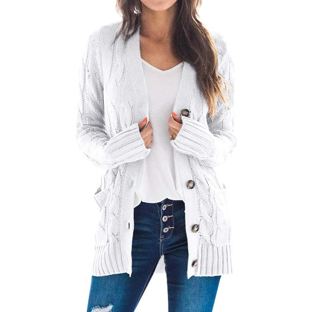 CPOKRTWSO Cardigan Tricoté Surdimensionné à Manches Longues Ouvert pour Femmes