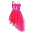 thumbnail image 2 of Jizyo Robe de Danse Lyrique à Sequins pour Filles Robe Tutu de Ballet Dos Croisé Justaucorps de Gym une Pièce Tenues de Danse Rose 3TG, 2 of 7