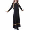 thumbnail image 4 of Birdeem Robe Longue Musulmane pour Filles Moyennes et Grandes, Manches Longues, Col en V, Robe à Blocs de Couleur, 4 of 6