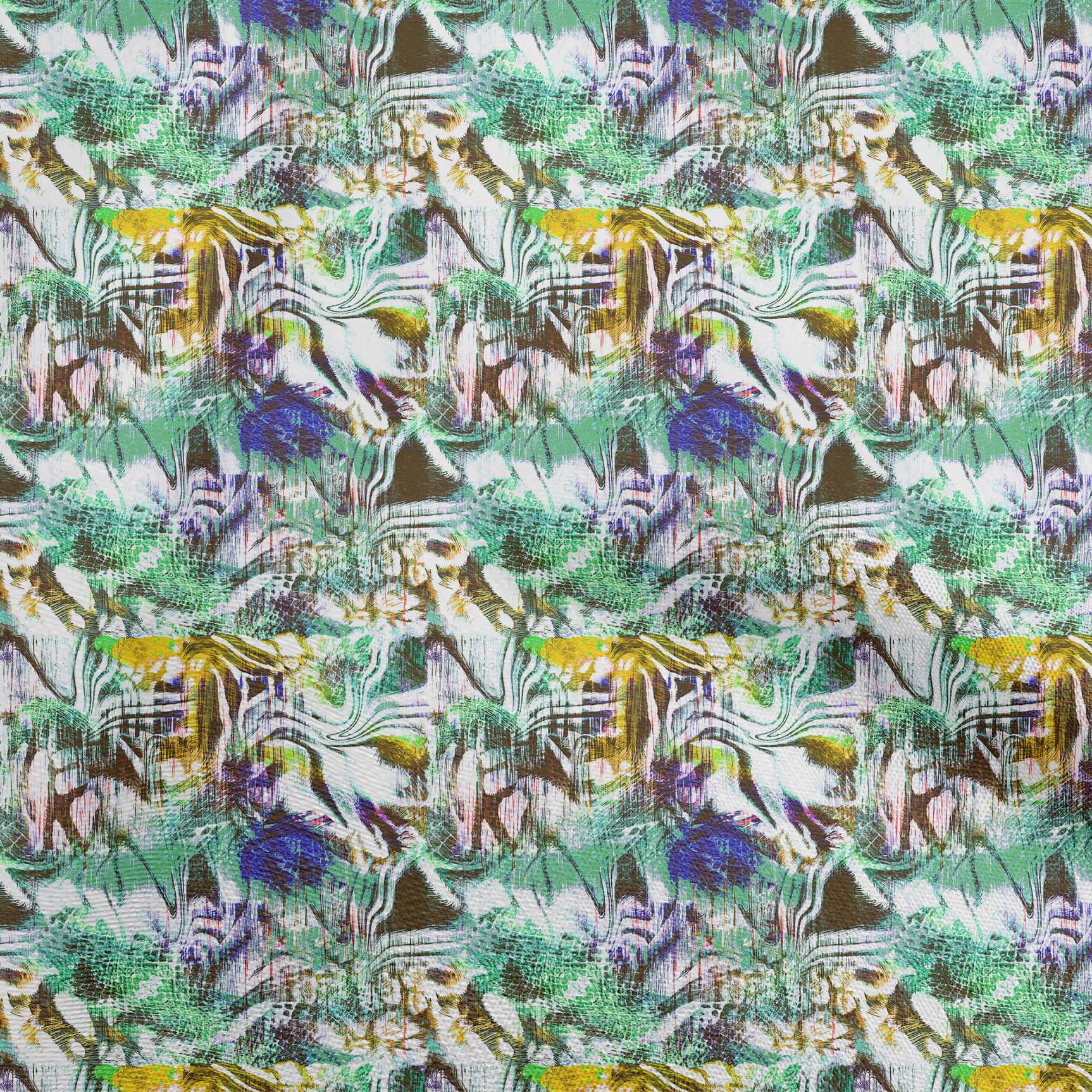 oneOonePolyesterSpandexGreenFabricAbstractSewingFabricByTheYardPrintedDiyClothingSewingSupplies56InchWide