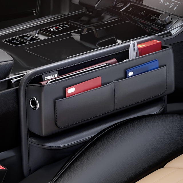HOZADOIE Storage Boxs Car Seat Filler Organizer Car Seam Central Control Storage Box with Multiple Card Slots Texture Car Bag Auto Console Side Storage Box Organizer Front Seat