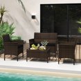thumbnail image 4 of Gymax Ensemble de Conversation en Rotin pour Patio de 8 Pcs Ensemble de Meubles d'Extérieur en Osier avec Chaise, 4 of 10