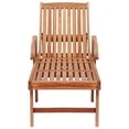 thumbnail image 4 of vidaXL Sun Lounger with Red Cushion Solid Teak Wood, 4 of 12