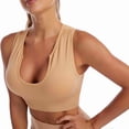 thumbnail image 4 of AherBiu Workout Tops for Women Crop Tank Tops Ribbed Wireless Stretchy Yoga Cami Sports Bras Bralettes, 4 of 7