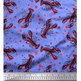 thumbnail image 1 of Soimoi Poly Georgette Fabric Dot & Lobster Ocean Printed Fabric 1 Yard 42 Inch Wide, 1 of 3