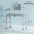 thumbnail image 3 of HOMCOM 6-Level Adjustable Bath and Shower Bench, Armrest & Backrest, Grey, 3 of 10