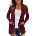 thumbnail image 1 of Womens Open Front Plus Size Chunky Knit Cardigan Sweaters Dressy Long Sleeve Fall Soft Cardigan Outwear with Pockets, 1 of 5