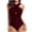Rose Red, variant on Women's Solid Color Push-Up One Piece Swimsuit - Padded Bathing Suit, Sexy Casual Swimwear, Summer Beach