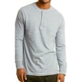 thumbnail image 1 of SLM Mens Cotton Thermal Tops Waffle Knit or Plain Henley Shirts -3XL-Basic Heather Gray, 1 of 2