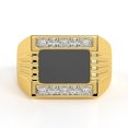 thumbnail image 1 of RYLOS Men's Rings 14K Yellow Gold Designer Onyx Ring With Diamonds and  Black Onyx Rings For Men Size 8, 1 of 5