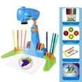 thumbnail image 1 of Writing & Drawing Board for Kids Projector Drawing Toy with Erasable Doodle Board Intelligent Projection Tool 4 Cartoon Patterns 12 Color Brushes Educational Art Experience, 34x30 cm, Blue, 1 of 8
