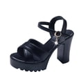 thumbnail image 1 of Sandales Femmes Talons pour Femmes Hautes Femmes Bouche de Poisson Plateforme Talons Hauts Sandales Compensées Boucle Sandales à Talon Compensé, 1 of 6