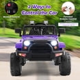 thumbnail image 4 of Costway 12V Kids Ride On Truck Car Electric Vehicle Remote with Music & Light Purple, 4 of 10