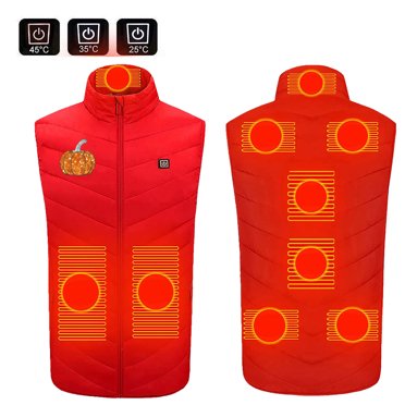Amzcrzy Heated Vest Plus Size Heated Coat for Men and Women 9 Heating Heated Jacket Winter Heating Coat Heated Vest Women Heated Vest for Women Women's Outerwear Vests Women's Vest