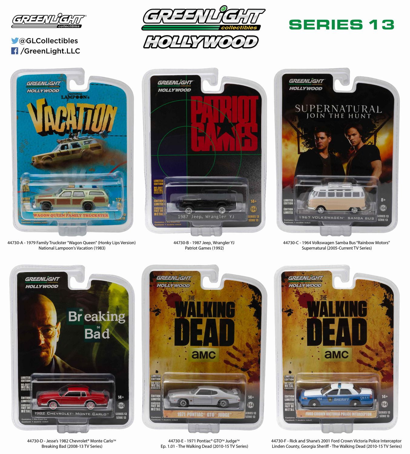 GreenLight 1:64 Hollywood Die-Cast Vehicles Series 13