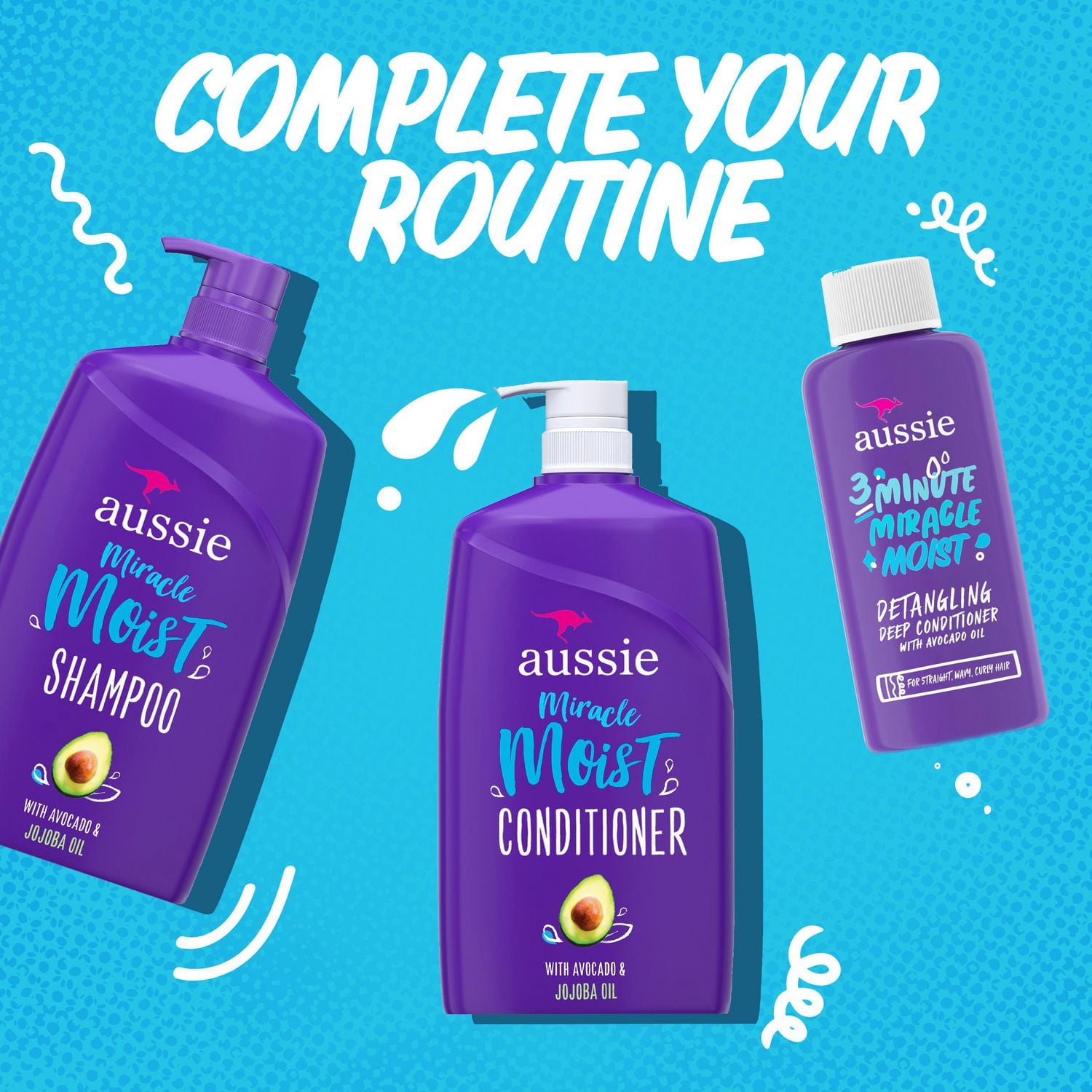 Aussie Miracle Hydratation en 3 Minutes Traitement Revitalisant en Profondeur Démêlant avec Huile d'Avocat, Format Voyage, Sans Parabènes et Sans Sulfates