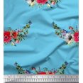 thumbnail image 1 of Soimoi Rayon Fabric Leaves & Anemone Flower Decor Fabric Printed Yard 42 Inch Wide, 1 of 3