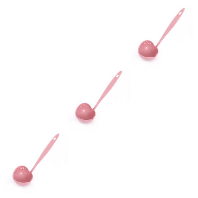 Maytalsory 2 in 1 Long Handle Soup Spoon Home Strainer Cooking Colander Kitchen Scoop Plastic ladle Tableware Kitchen Gadgets Free Shipping pink 1pcs 3Set